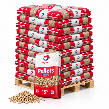 TotalEnergies Premium Holzpellets – 66 × 15 kg Palette – DINplus