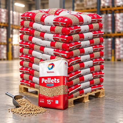 TotalEnergies Premium Holzpellets – 66 × 15 kg Palette – DINplus