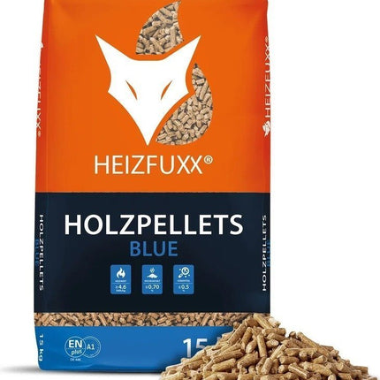 Heizfuxx Holzpellets „Blue“ – 975 kg (65 x 15 kg Säcke)