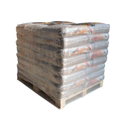 Crépito Holzpellets – 33 × 15 kg Halbpalette (495 kg) – 100 % Nadelholz