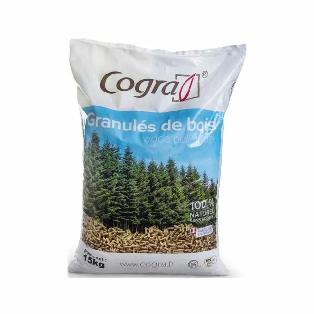 Cogra Holzpellets – 70 × 15 kg Palette – 100 % Nadelholz