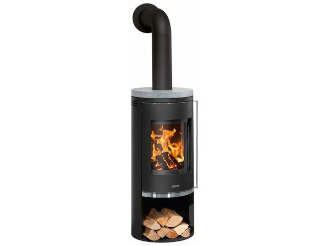Justus Kaminofen Faro 2.0 Stahl Schwarz mit Sandstein Grau 6 kW
