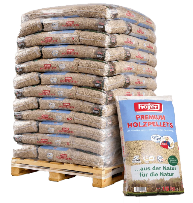 Hoyer Holzpellets ENplusA1 990kg 66-Saecke hoher Heizwert