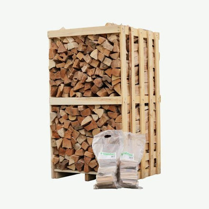 Getrocknetes Birkenholz – leicht anzündbar – dekorative Flammen – Holzbox 1,8 m³