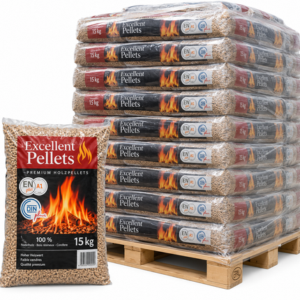 Excellent Holzpellets – 100 % Nadelholz, DINplus