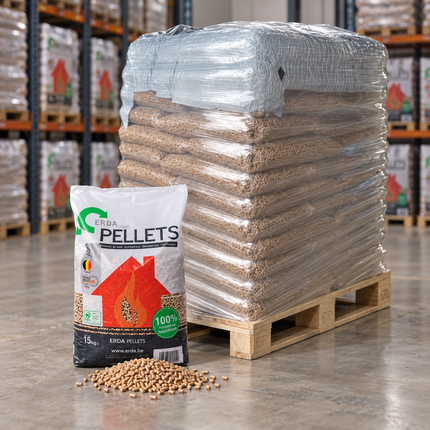 Piveteau Holzpellets – 66 × 15 kg Palette – 100 % Nadelholz